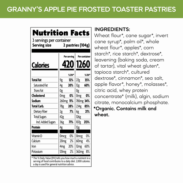 Frosted Granny’s Apple Pie Toaster Pastries, 11 oz Box