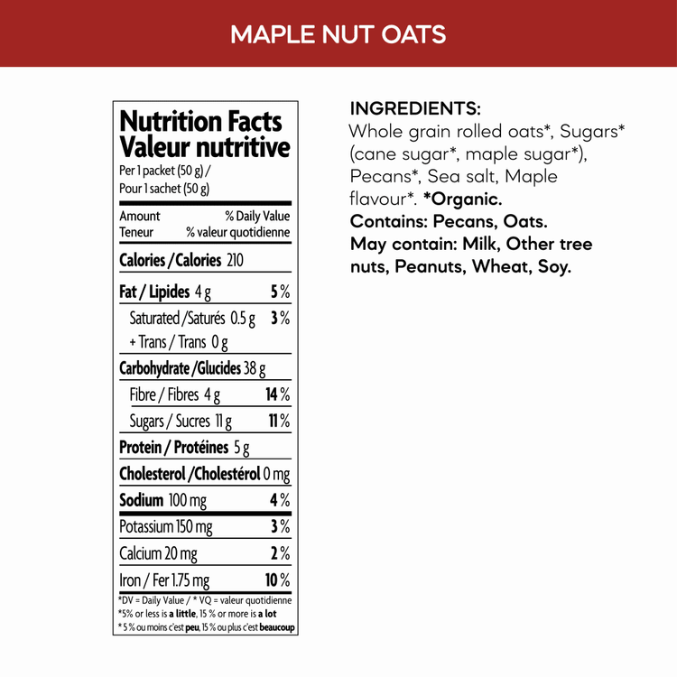 Maple Nut Oatmeal, 400 g Box