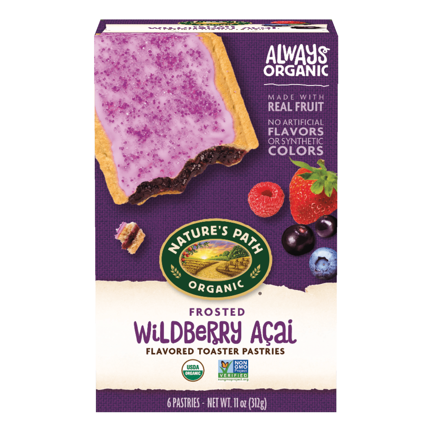 Nature's Path Organic Frosted Wildberry Açai Toaster Pastries
