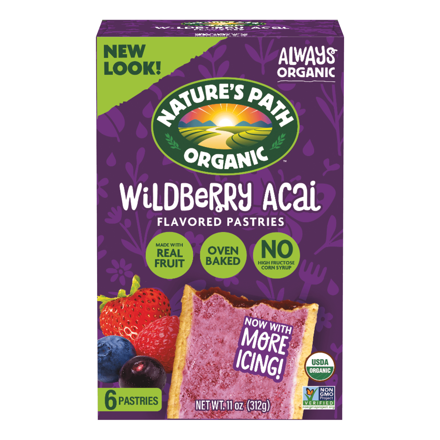 Nature's Path Organic Frosted Wildberry Açai Toaster Pastries