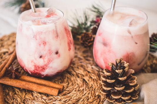 Christmas Horchata with Hibiscus Syrup
