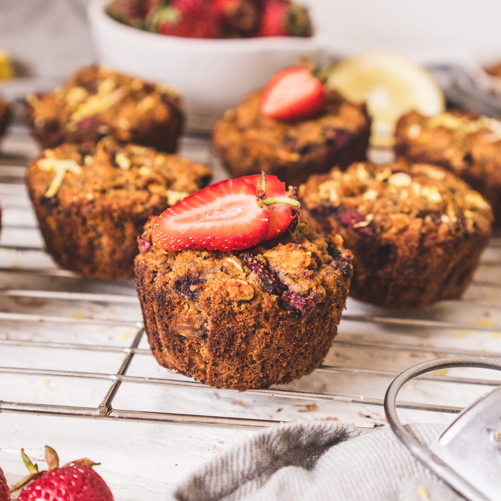 Lemon Chia Seed and Strawberry Muffins