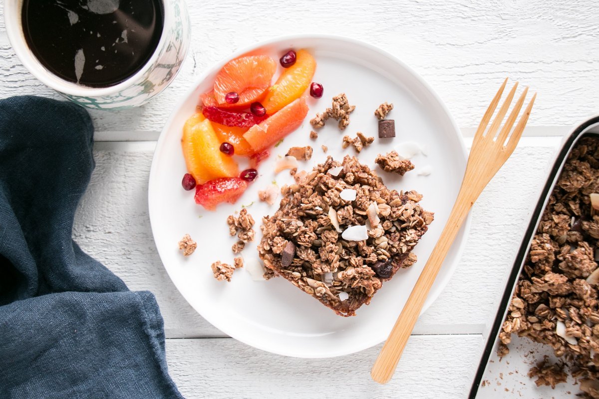 Dark Chocolate Macaroon Baked Oats