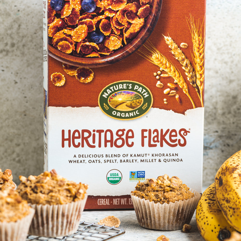 Heritage Flakes Banana Walnut Breakfast Muffins