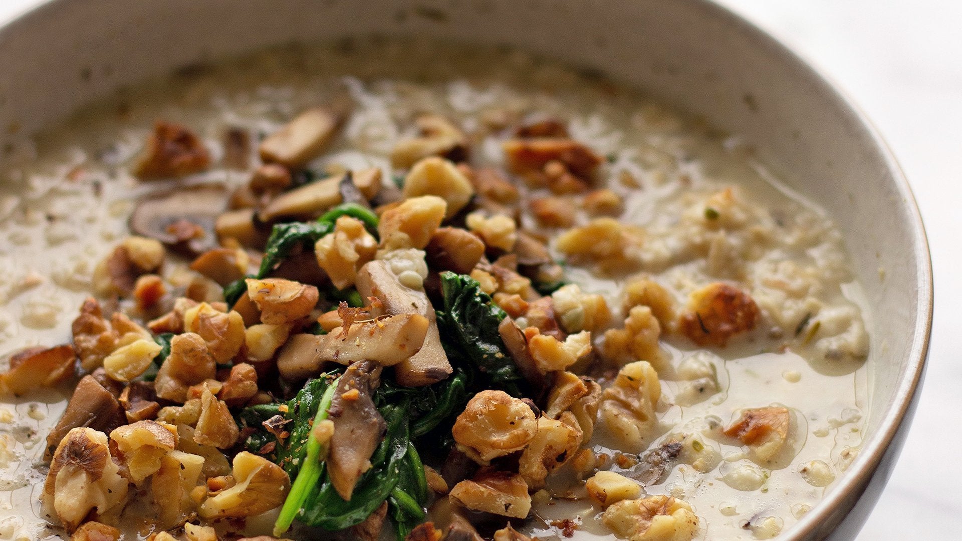 Mushroom & Spinach Oatmeal