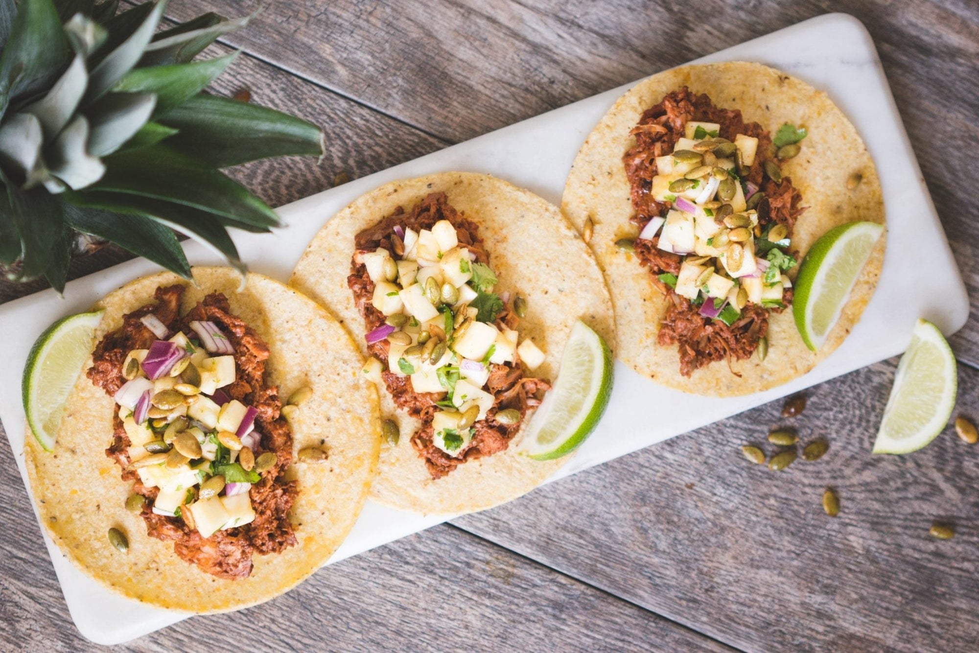 Pulled Jackfruit Tacos with Mole Sauce