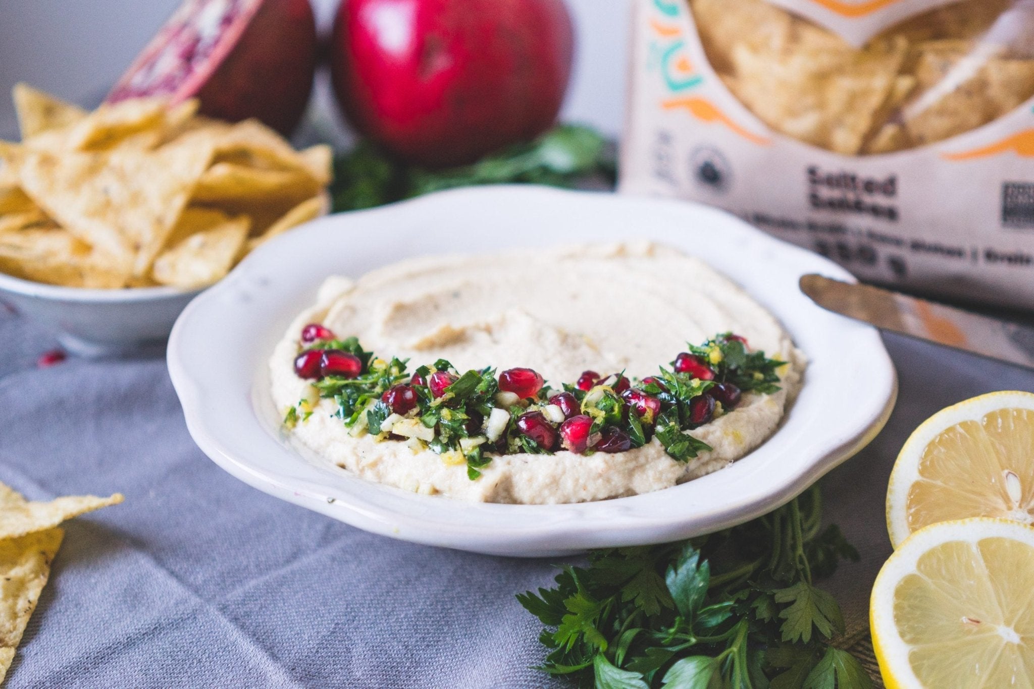 Roasted Cauliflower Dip with Pomegranate Gremolata