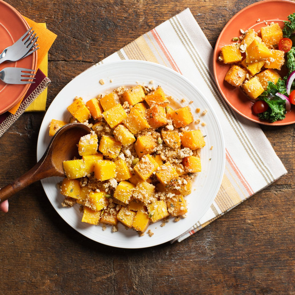 Roasted Squash with Crunchy Pumpkin Topping