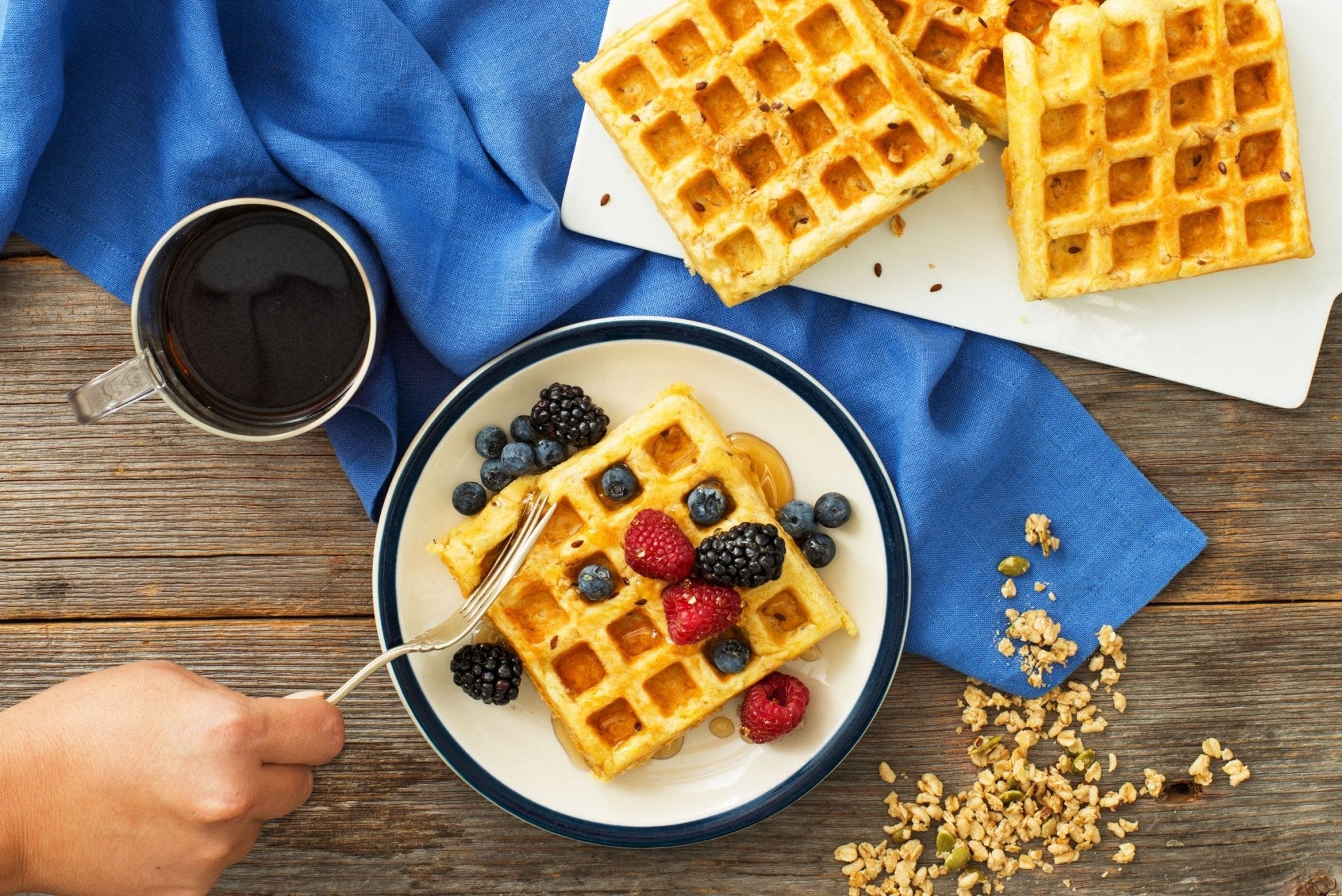 Spaghetti Squash and Pumpkin Flax Waffles