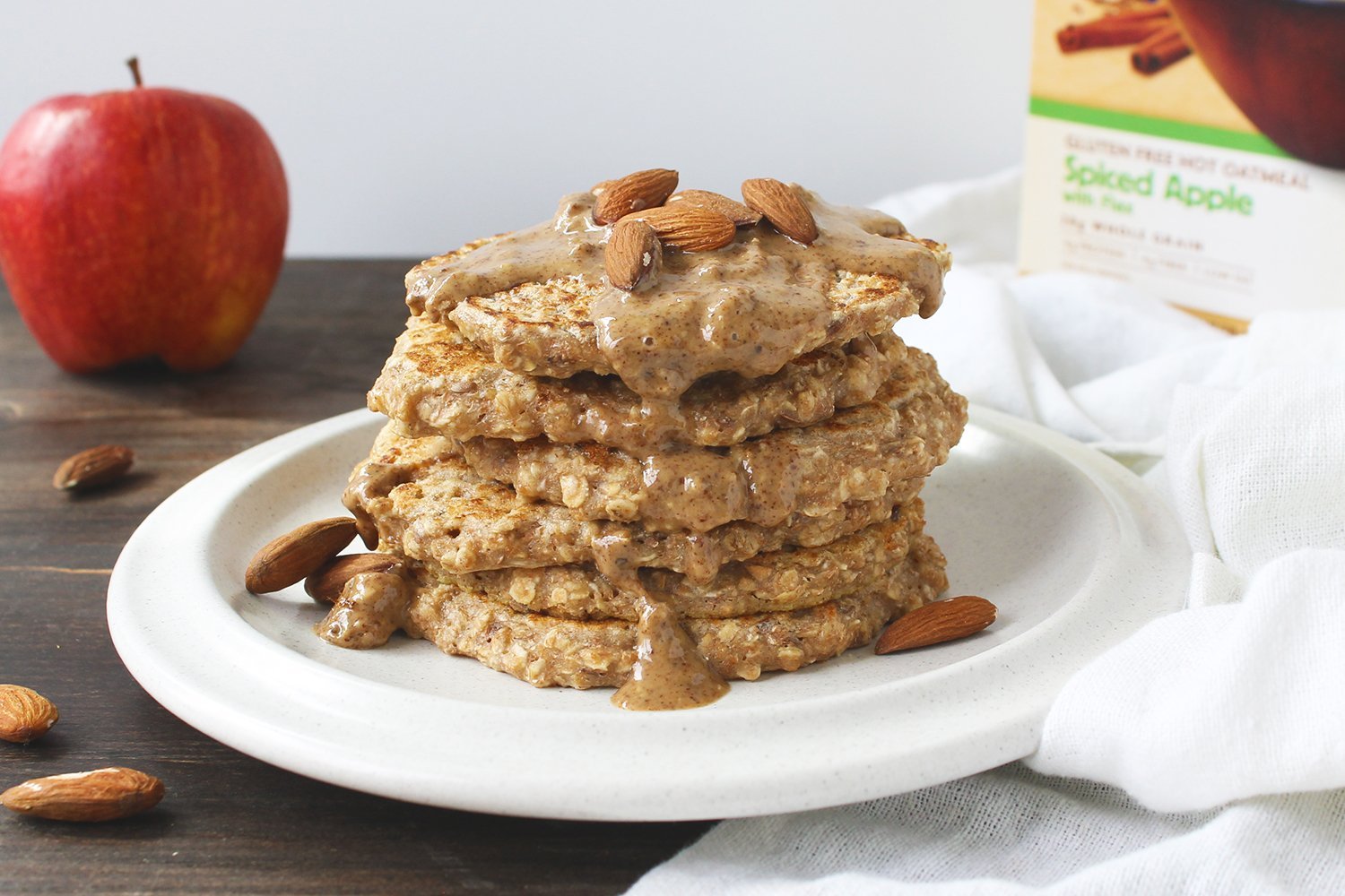 Apple Cinnamon Oatmeal Pancakes