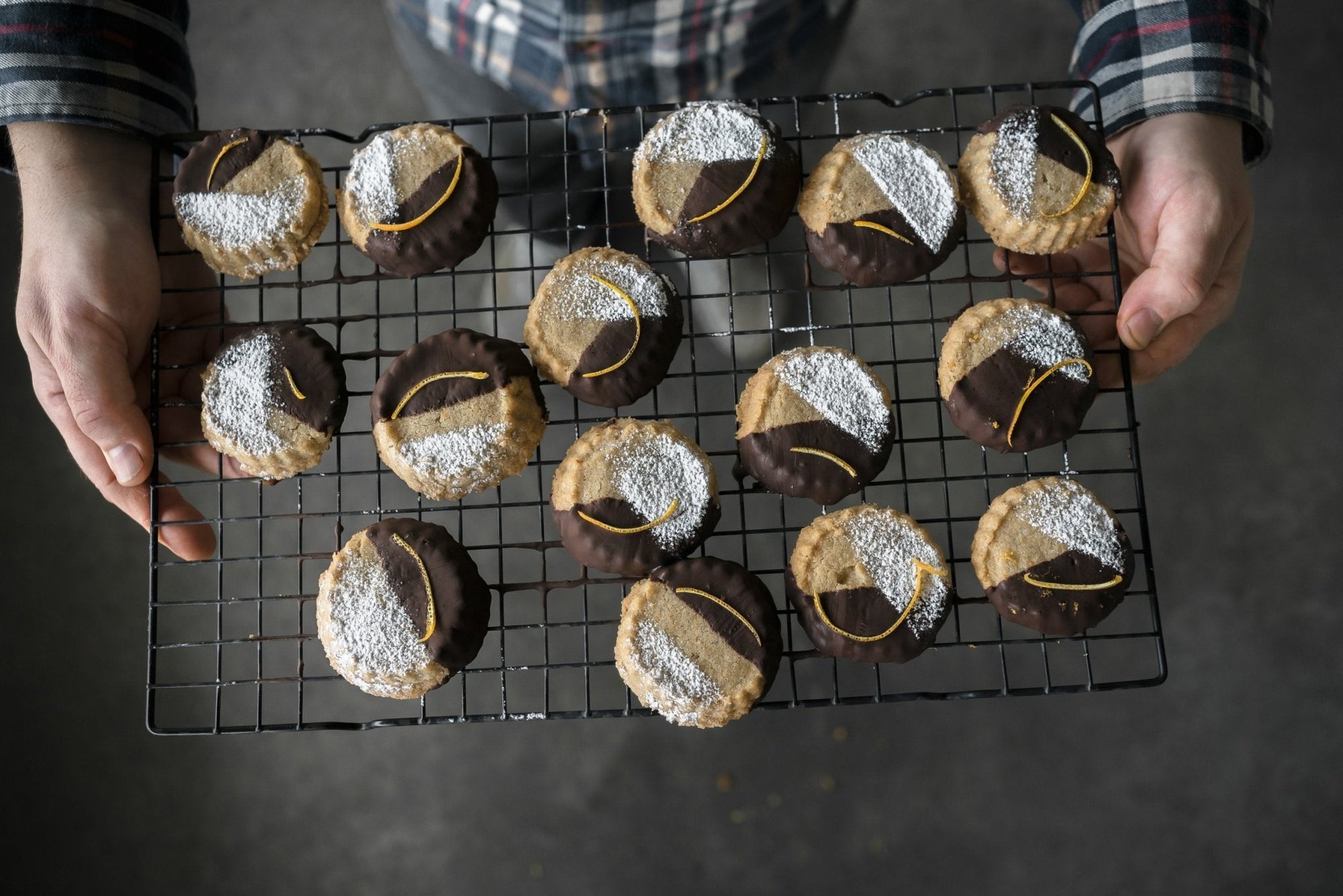 Orange Chocolate Shortbread Cookies