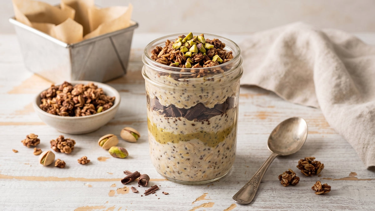 Dubai Chocolate Overnight Oats