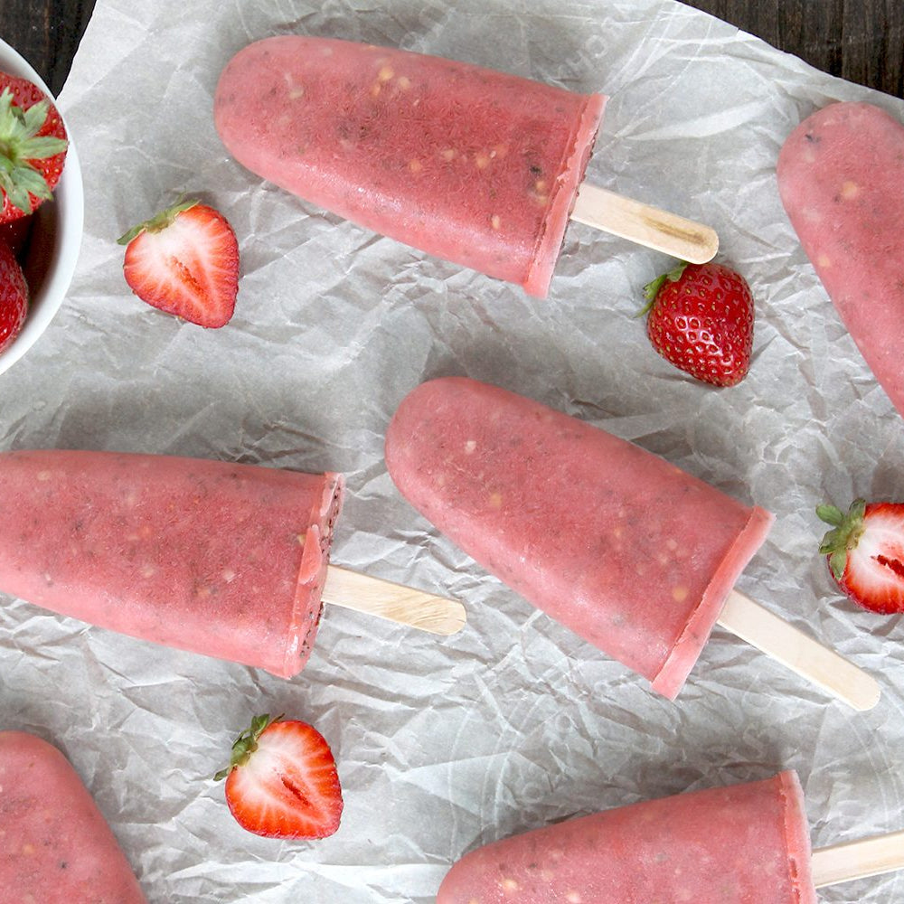 Strawberry Pineapple Superfood Popsicles