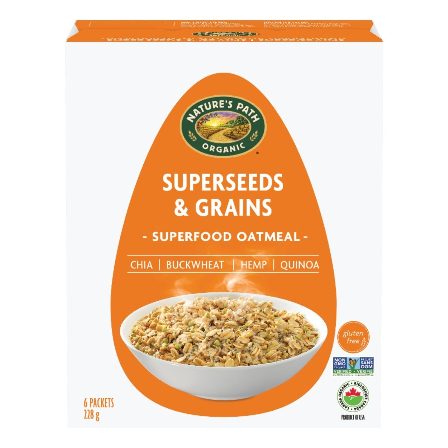 Nature's Path Organic Superseeds & Grains Superfood Oatmeal 228g Box