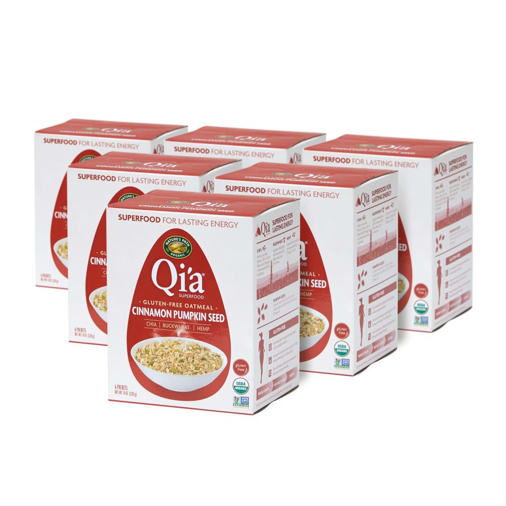 Pack of 6, Nature's Path Qi'a Organic Cinnamon Pumpkin Seed Oatmeal 8oz Box