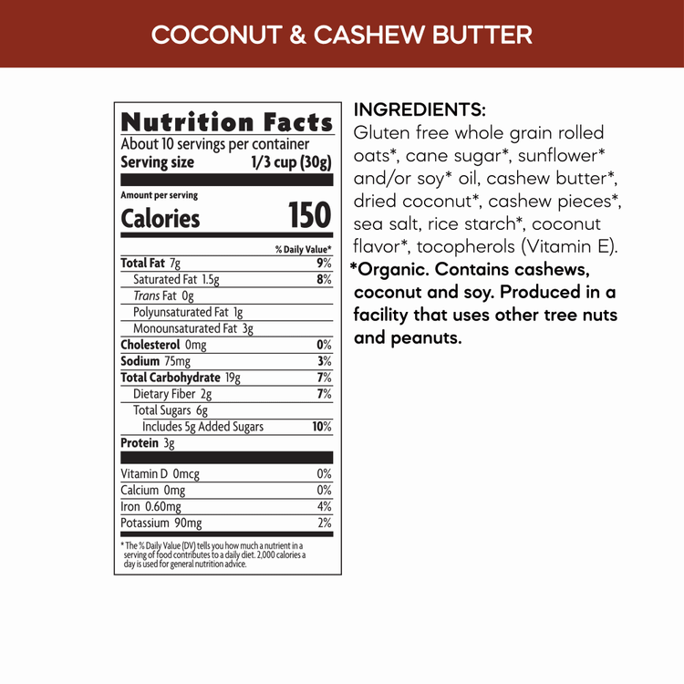 Coconut & Cashew Butter Granola, 11 oz Pouch