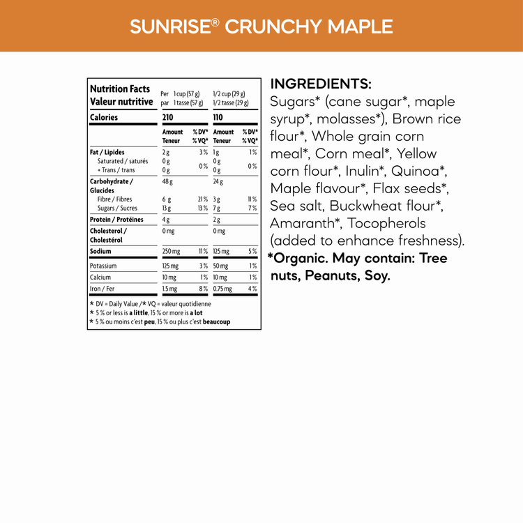 Sunrise Crunchy Maple Cereal, 675 g Earth Friendly Bag