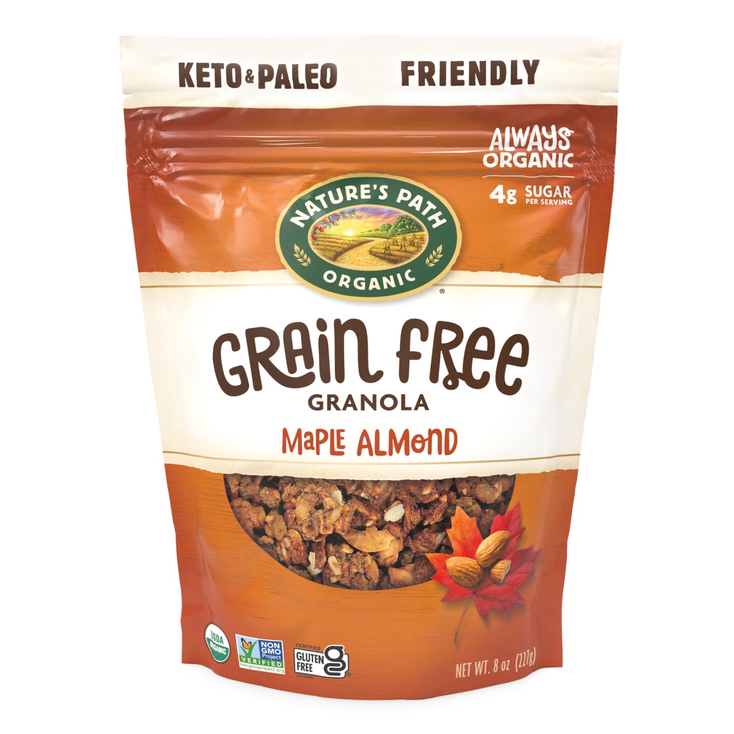 Nature's Path Organic Maple Almond Grain Free Granola 8oz Pouch