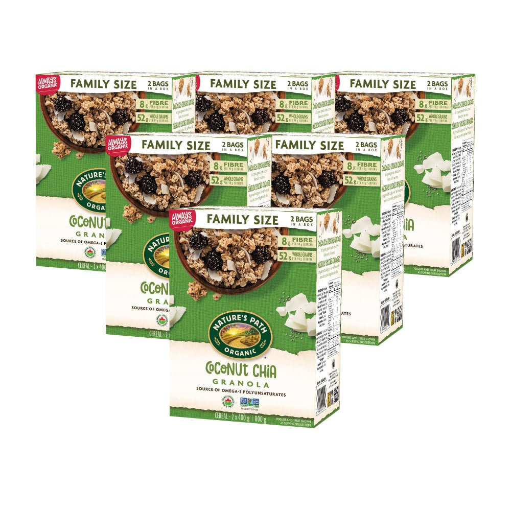 Pack of 6, Nature's Path Organic Coconut Chia Granola 800g Box