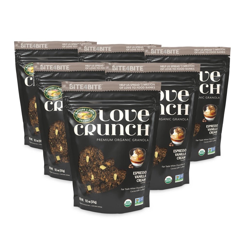 Pack of 6, Love Crunch Organic Espresso Vanilla Cream Granola 11.5oz Pouch