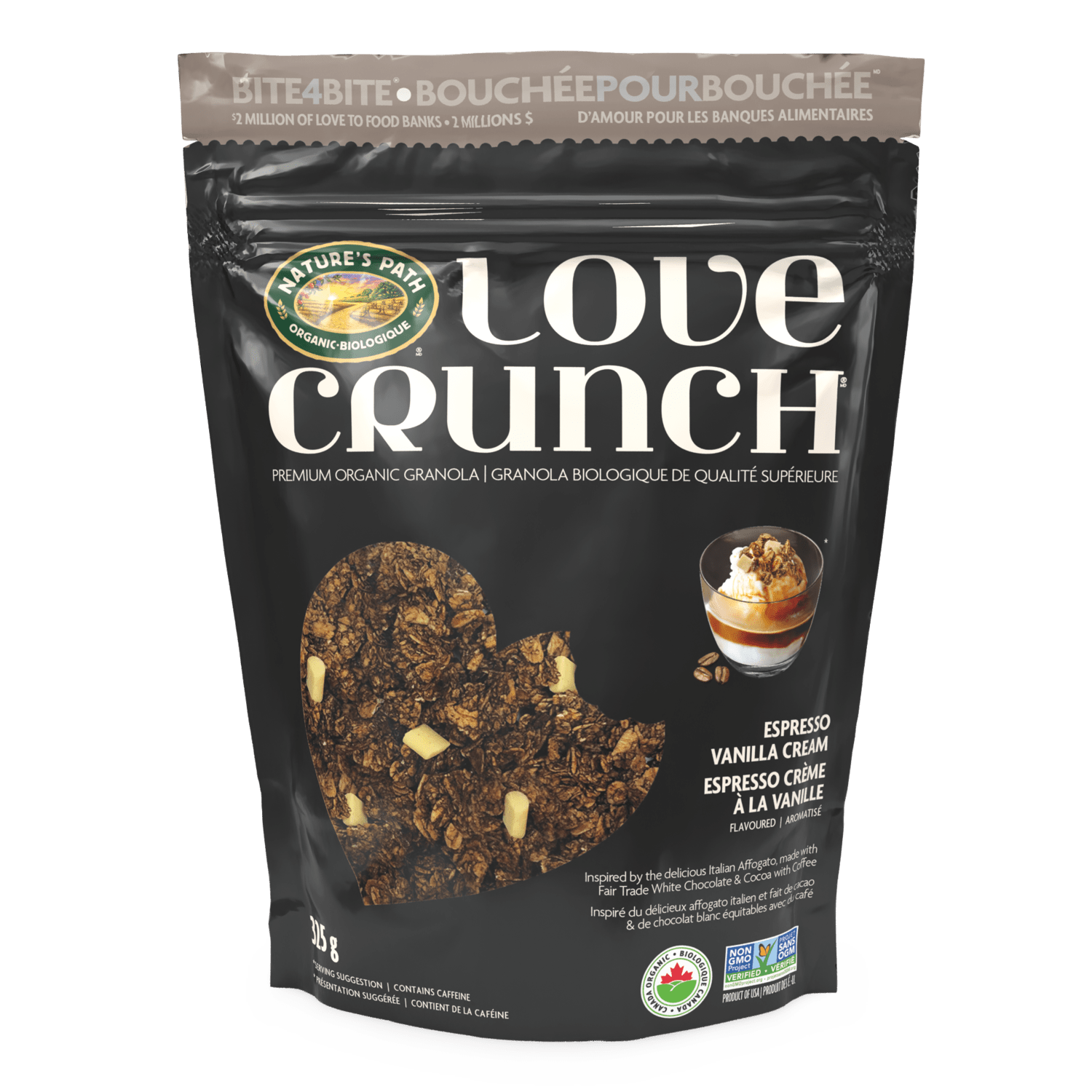 Granola à la crème à la vanille à expresso, pochette de 325 g