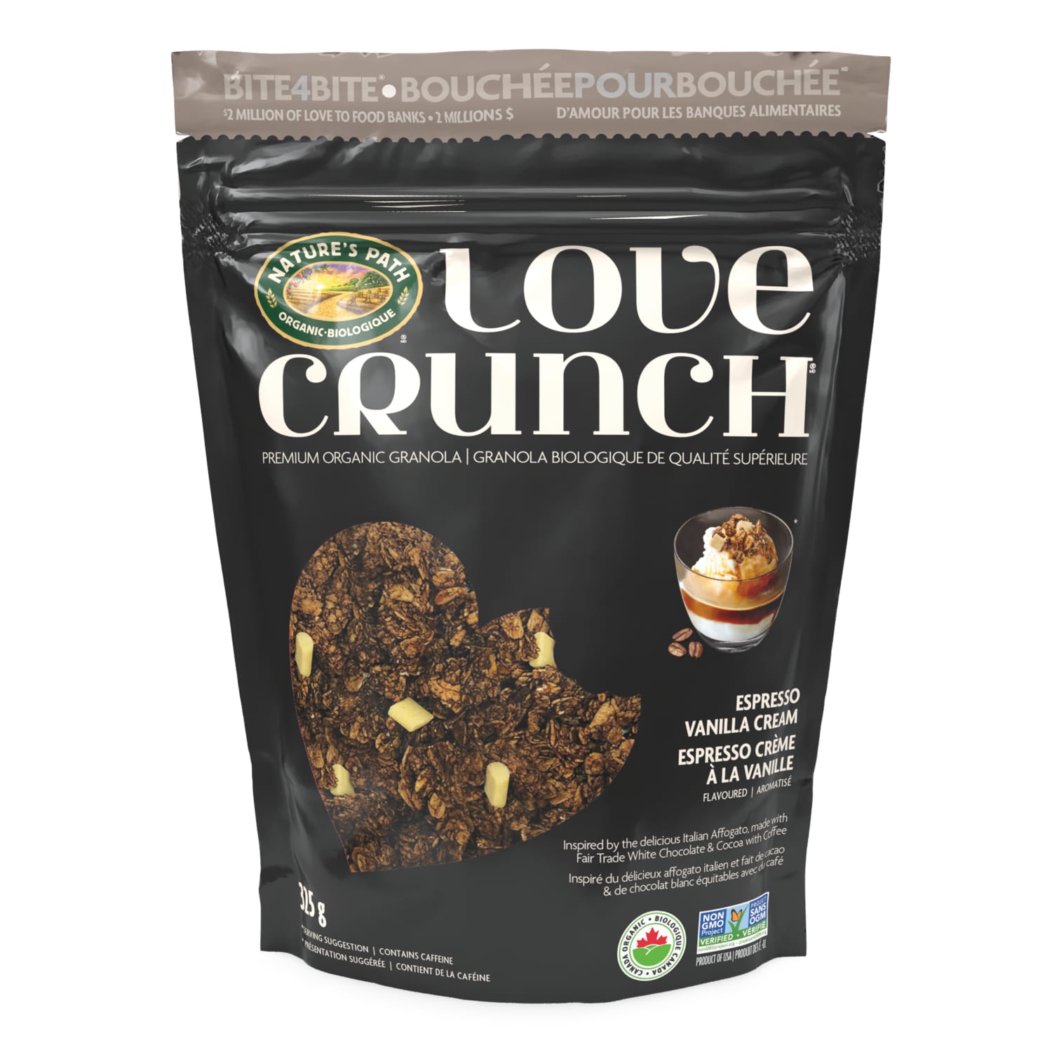 Love Crunch Organic Espresso Vanilla Cream Granola 325g Pouch