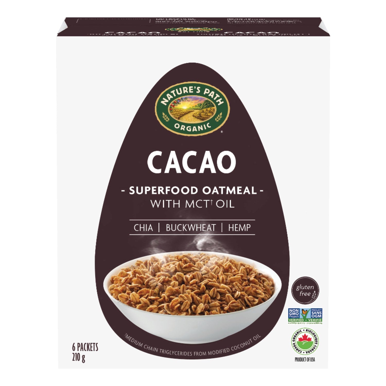 Nature's Path Organic Cacao Gluten Free Oats 210g Box