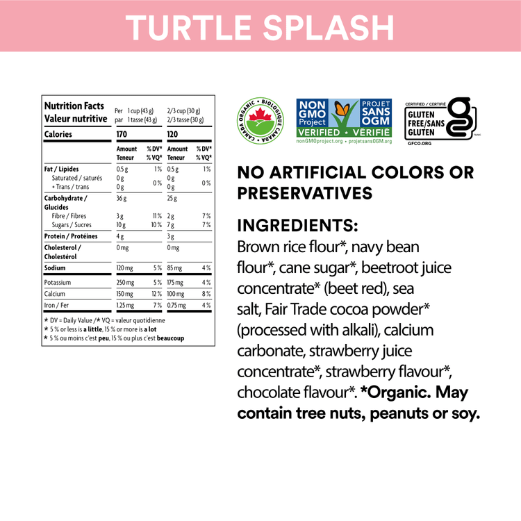 Céréales sur les éclaboussures de tortue, 284 g Boîte