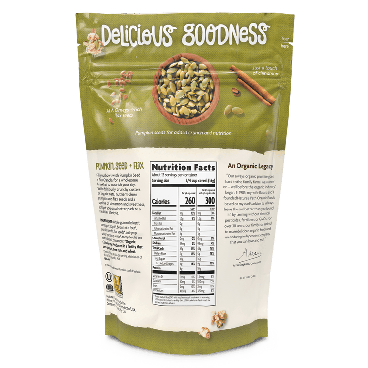 Pumpkin Seed + Flax Granola, 24.7 oz Pouch