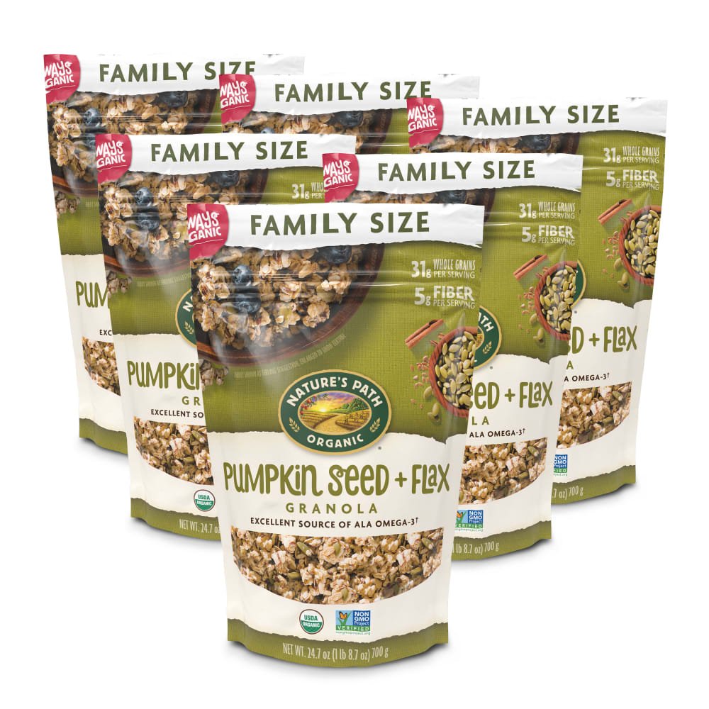 Pack of 6, Nature's Path Organic Pumpkin Seed Plus Flax Granola 24.7oz Pouch