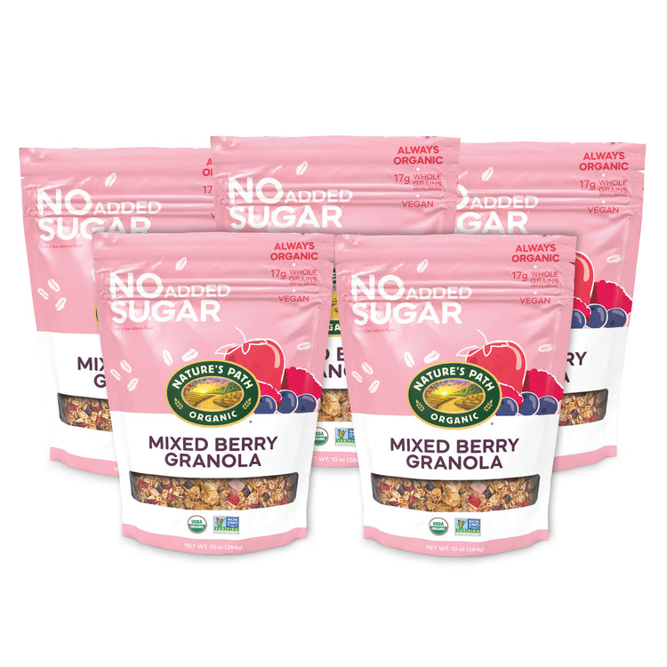 No Added Sugar Mixed Berry Granola, 10 oz Pouch, Pack of 5