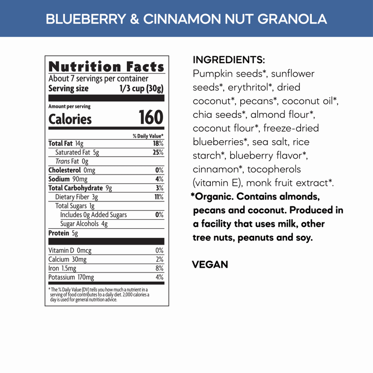 Ketola Crunch® Blueberry & Cinnamon Nut Granola, 8 oz Pouch