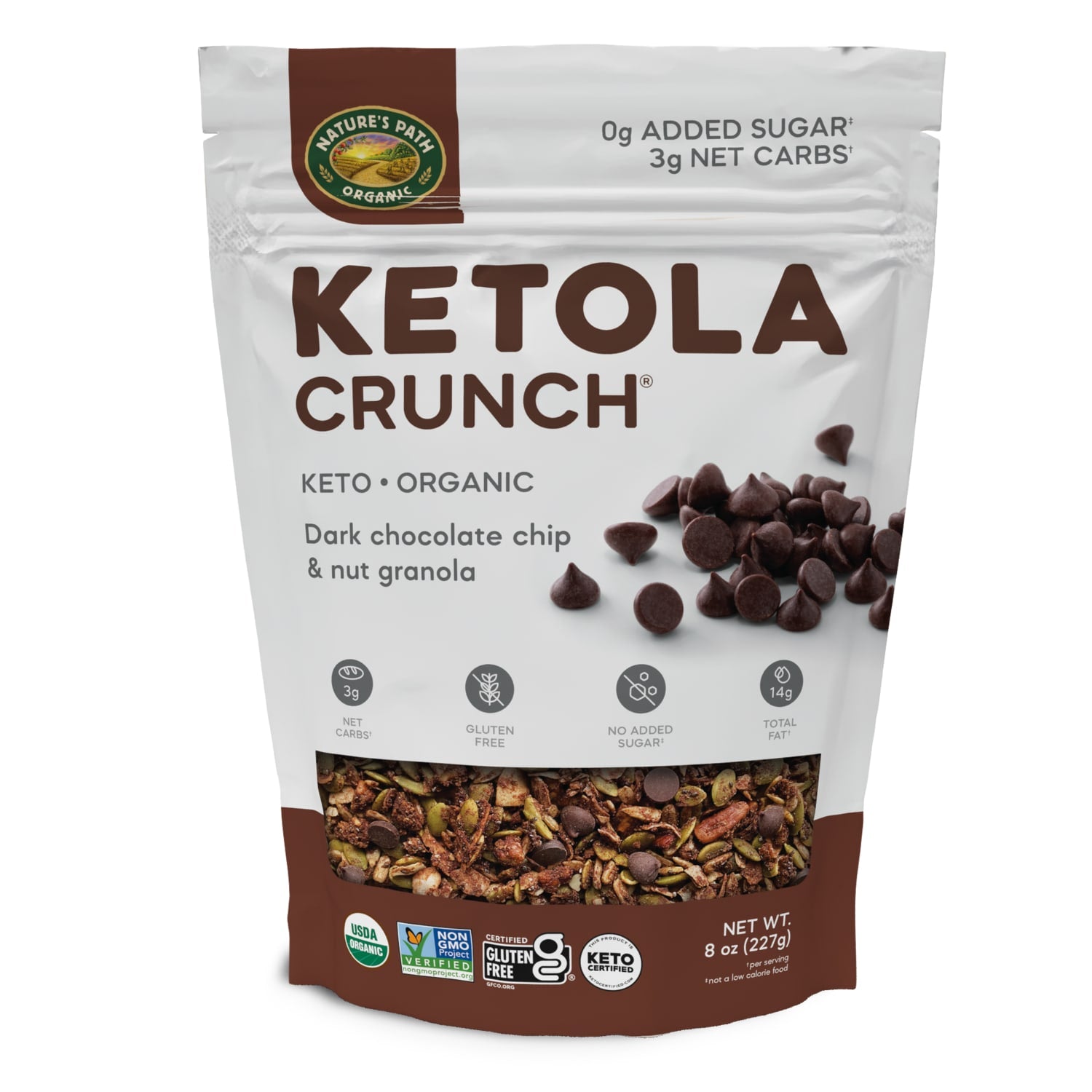 Nature's Path Ketola Crunch® Organic Dark Chocolate Chip Granola 8oz Pouch