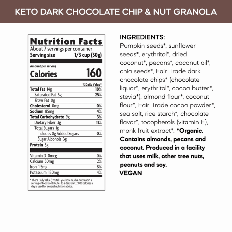 Ketola Crunch® Dark Chocolate Chip & Nut Granola, 8 oz Pouch