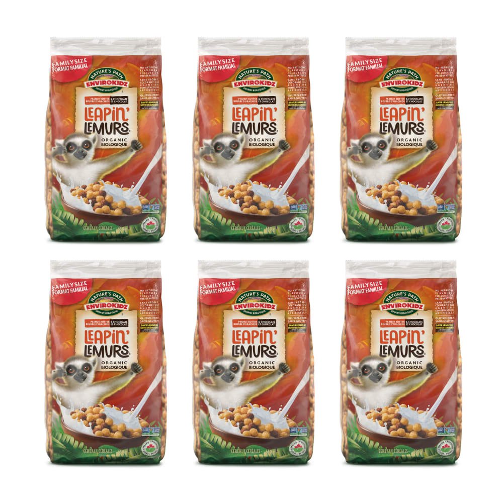 Pack of 6, Nature's Path EnviroKidz Organic Leapin' Lemurs Cereal 650g EcoPac Bag