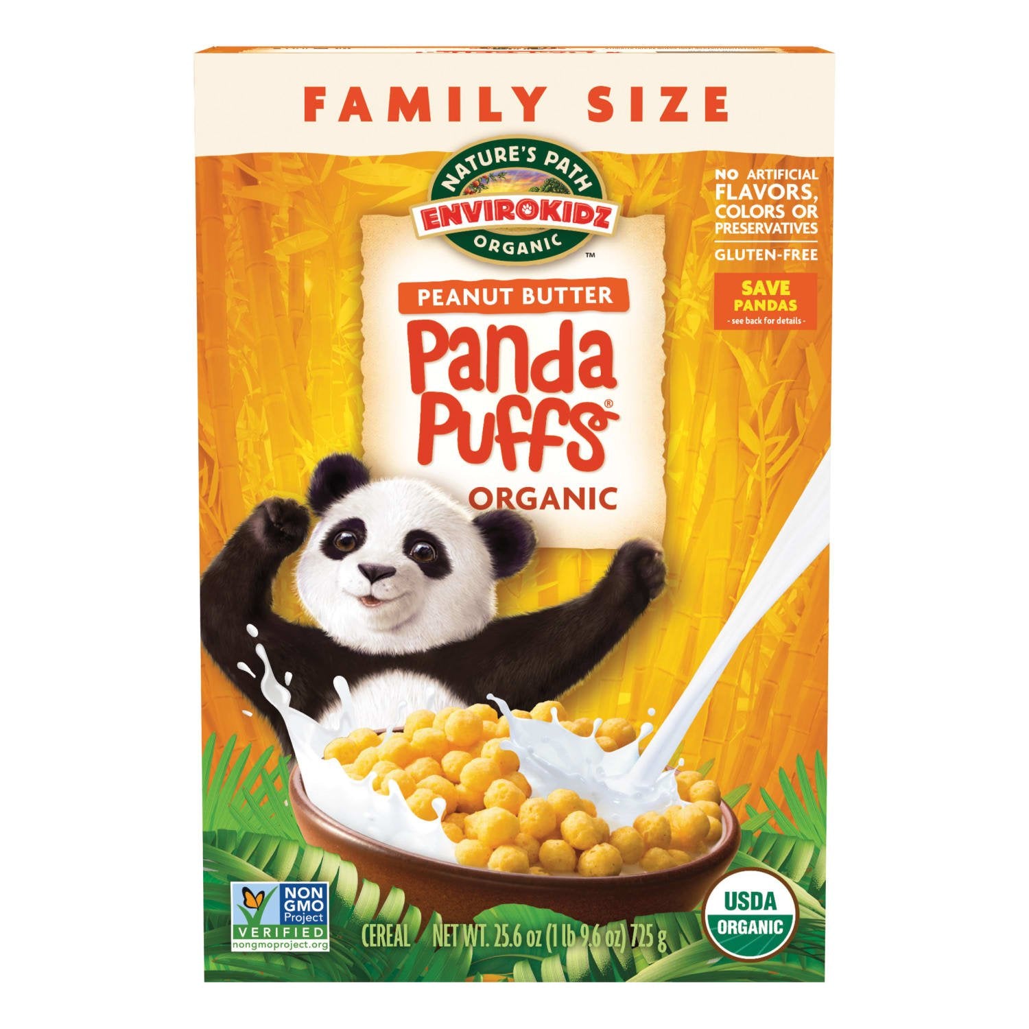 Nature's Path EnviroKidz Organic Panda Puffs Cold Cereal 25.6oz Box