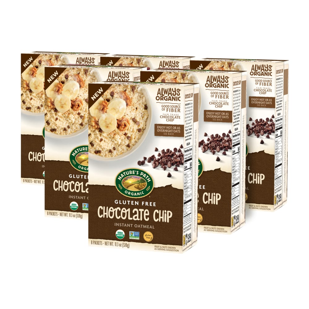 Pack of 6, Nature's Path Organic Chocolate Chip Gluten Free Oatmeal 11oz Box