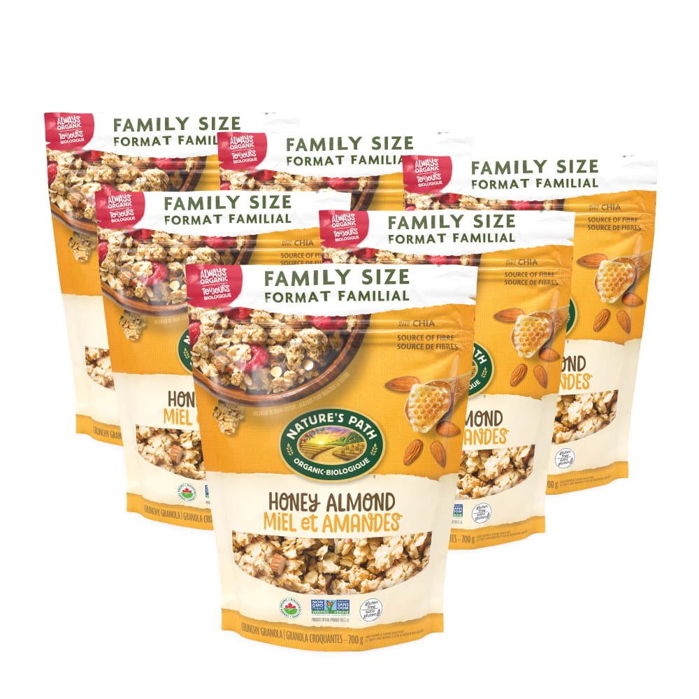 Pack of 6, Nature's Path Organic Honey Almond Gluten Free Granola 700g Pouch