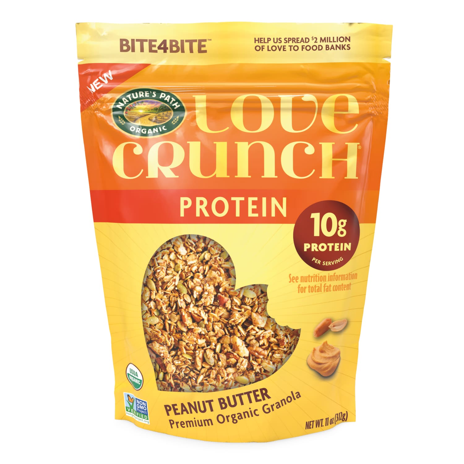 Love Crunch Organic Peanut Butter Protein Granola 11oz Pouch