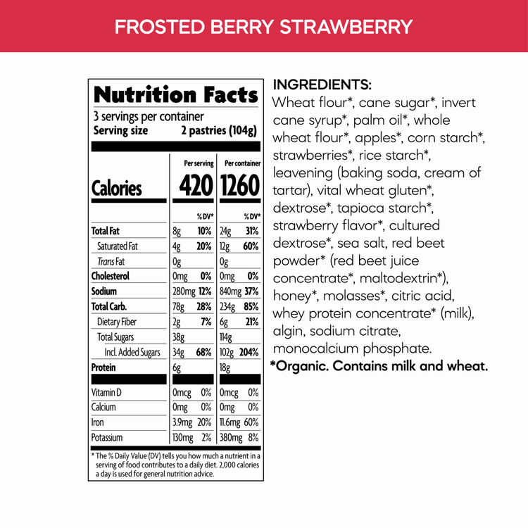 Frosted Berry Strawberry Toaster Pastries, 11 oz Box