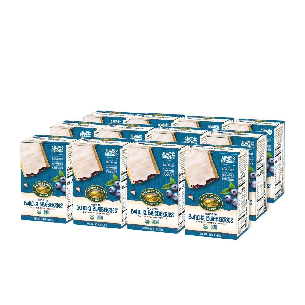 Pack of 12, Nature's Path Organic Blueberry Frosted Toaster Pastries 11oz Box