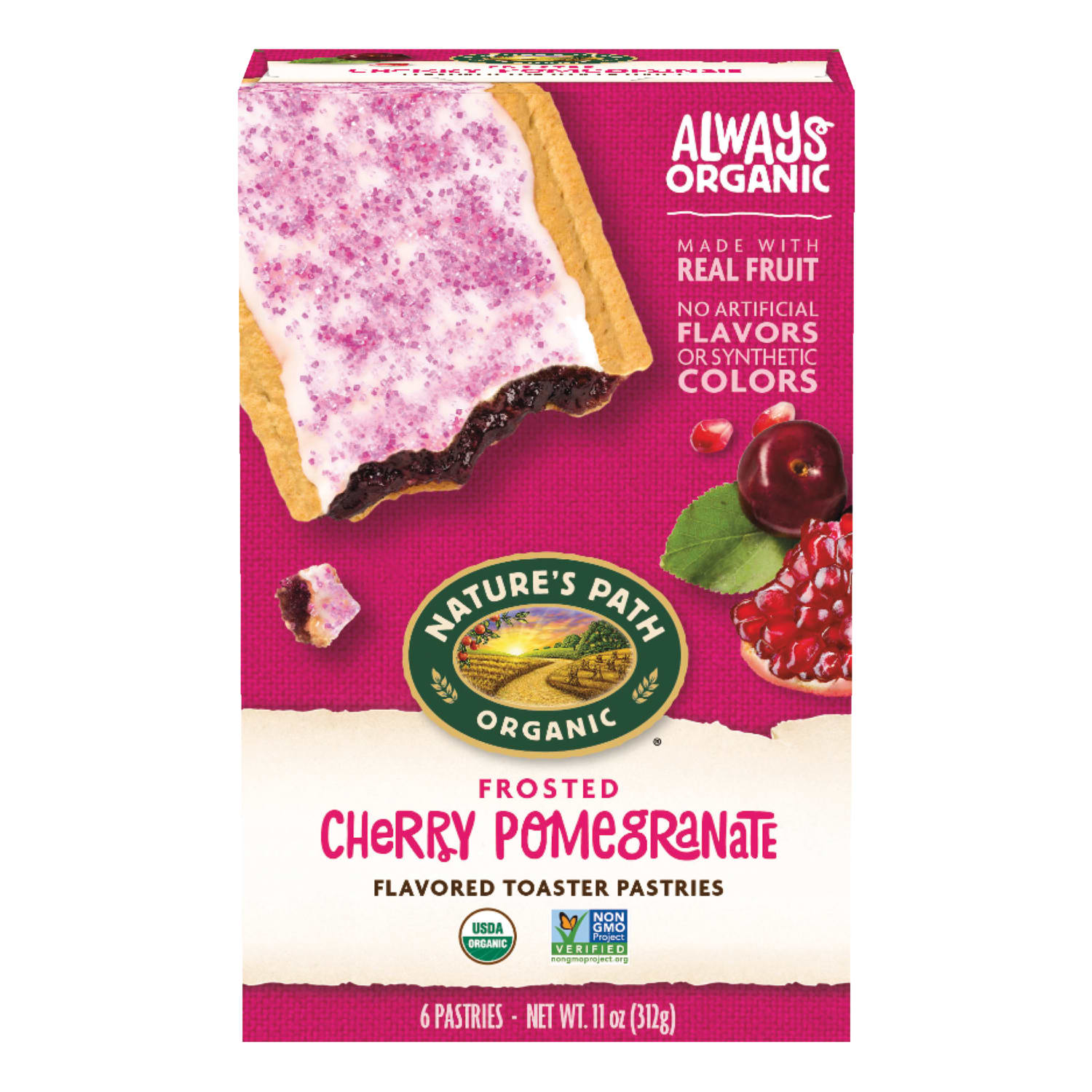 Nature's Path Organic Cherry Pomegranate Frosted Toaster Pastries 11oz Box