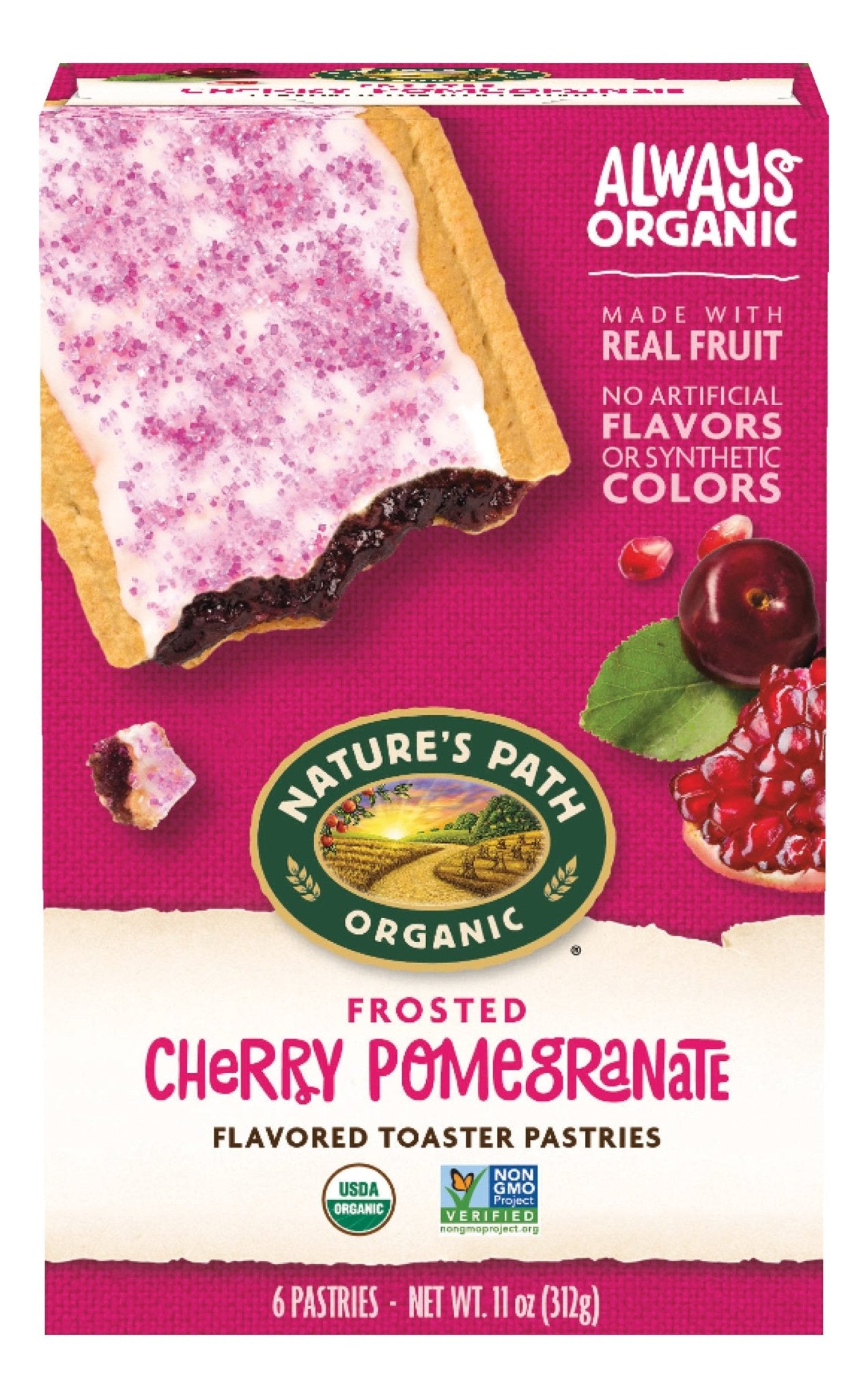 Nature's Path Organic Cherry Pomegranate Frosted Toaster Pastries 11oz Box