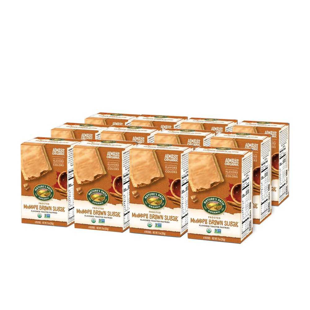 Pack of 12, Nature's Path Organic Maple Brown Sugar Cinnamon Frosted Toaster Pastries 11oz Box