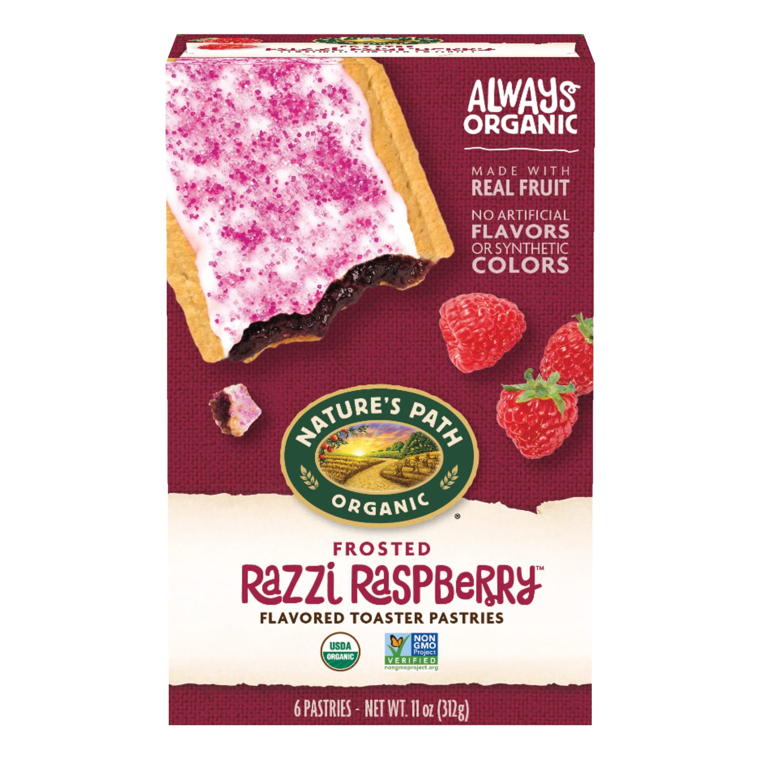 Nature's Path Organic Raspberry Frosted Toaster Pastries 11oz Box