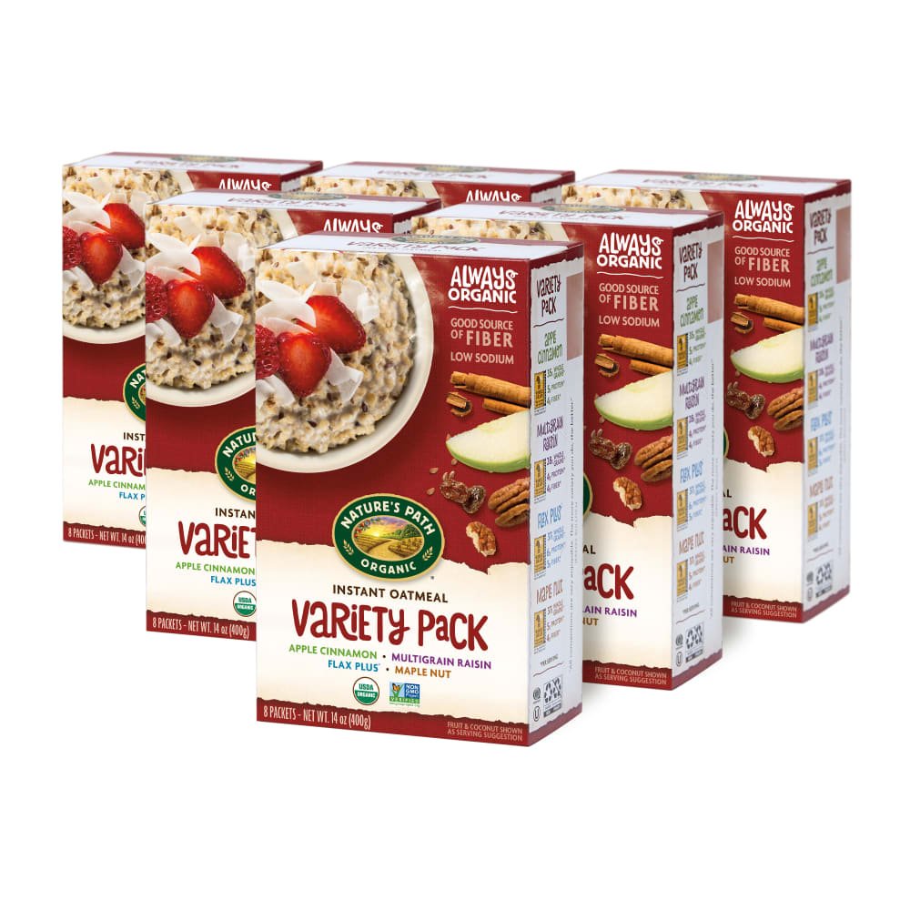 Pack of 6, Nature's Path Organic Variety Oatmeal 14oz Box