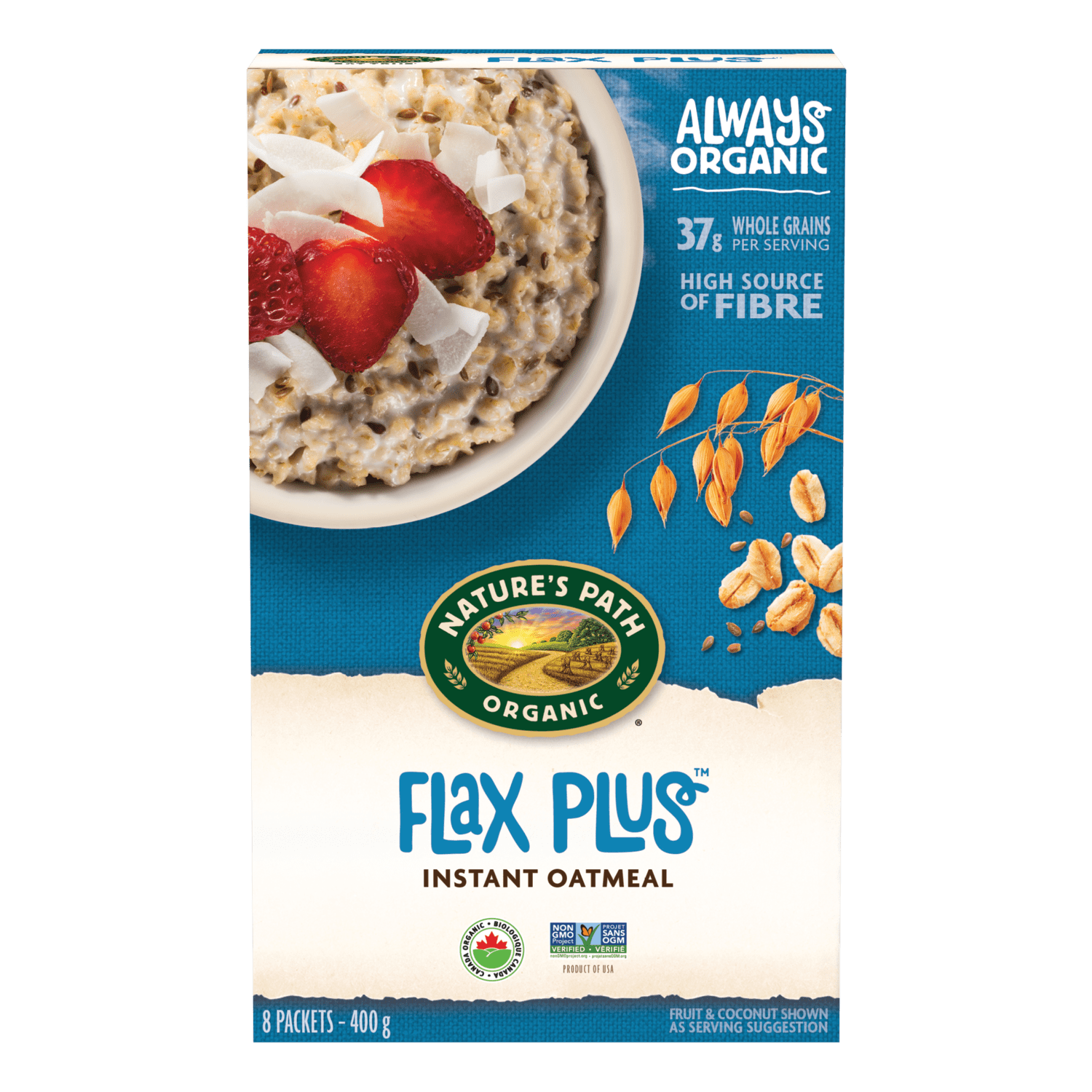 Flax Plus flocons d'avoine, 400 g Boîte