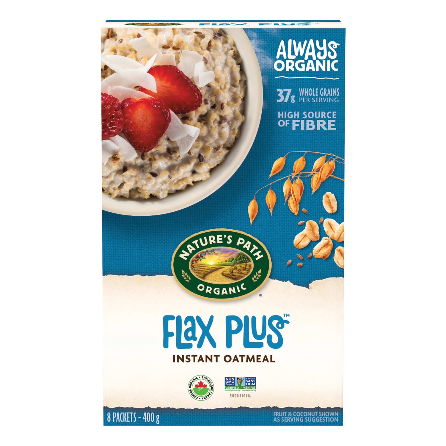 Nature's Path Organic Flax Plus Oatmeal 400g Box