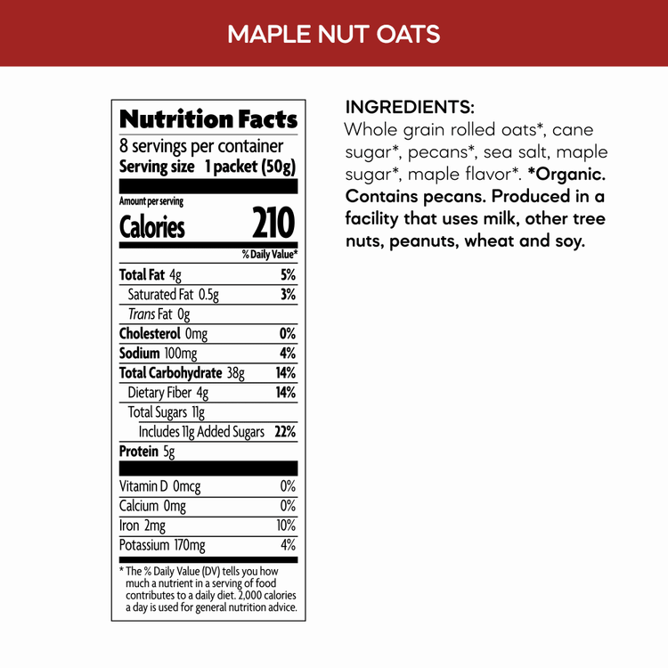 Maple Nut Oatmeal, 14 oz Box