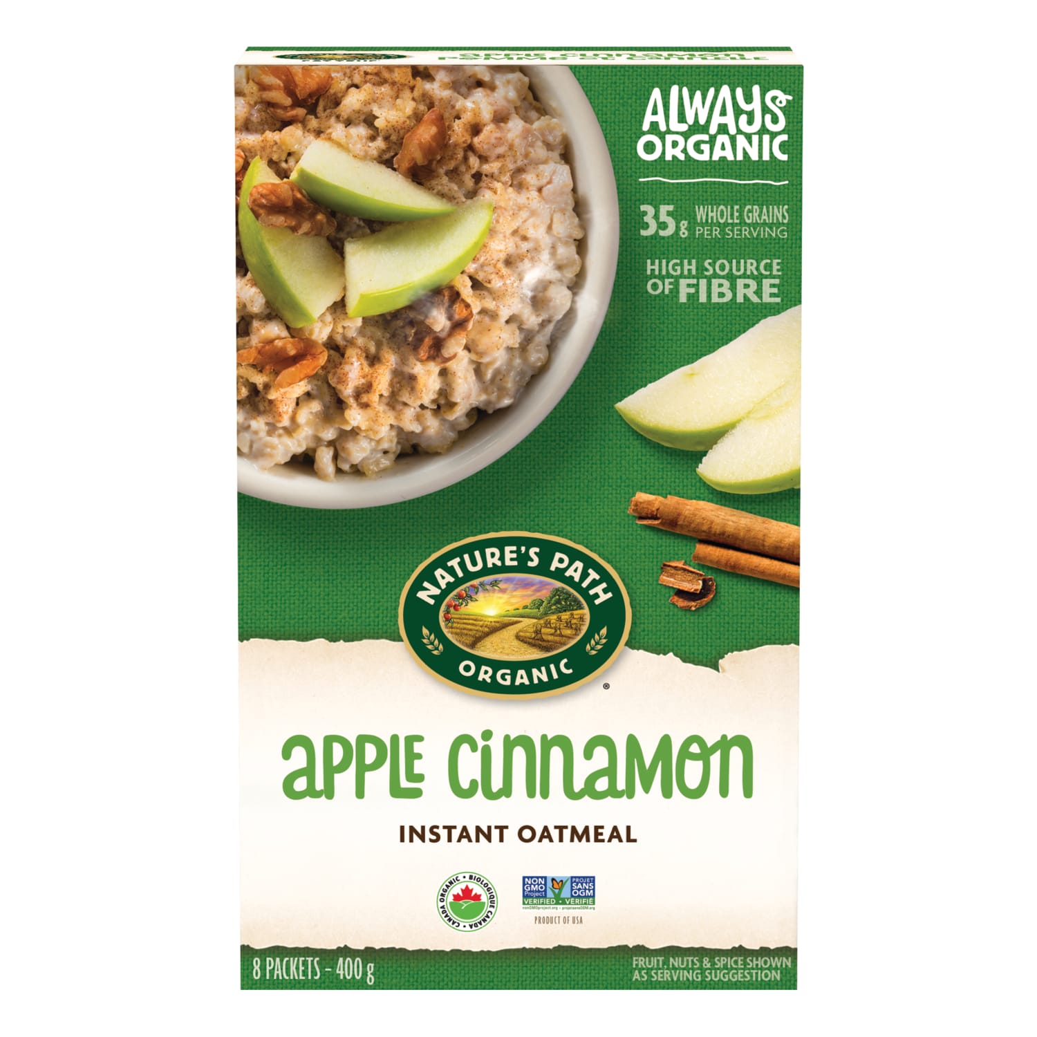 Nature's Path Organic Apple Cinnamon Oatmeal 400g Box